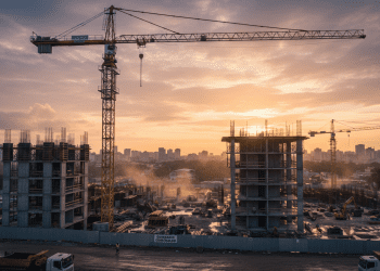 uso do guindaste em obras