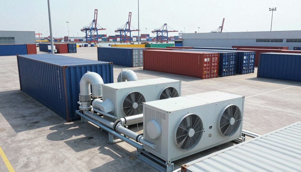 ventilação industrial em containers