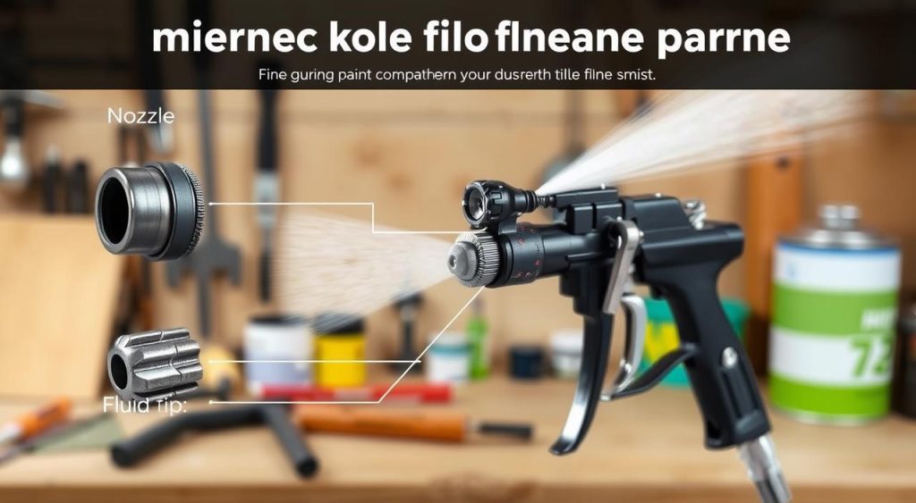 Componentes da pistola de pintura