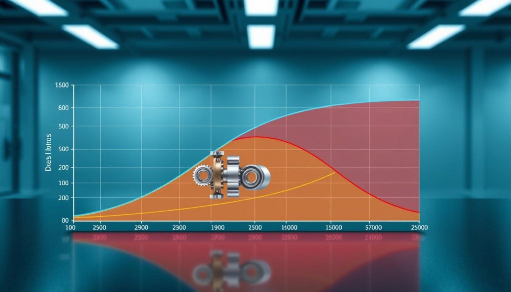 Curvas de desempenho de redutores sob diferentes cargas