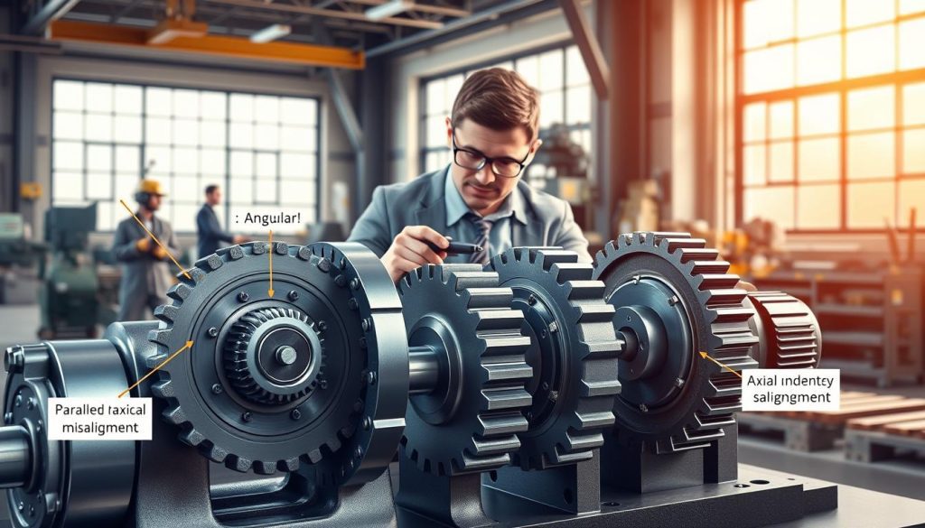 Tipos de desalinhamento em redutores de engrenagens Tipos de desalinhamento em redutores de engrenagens