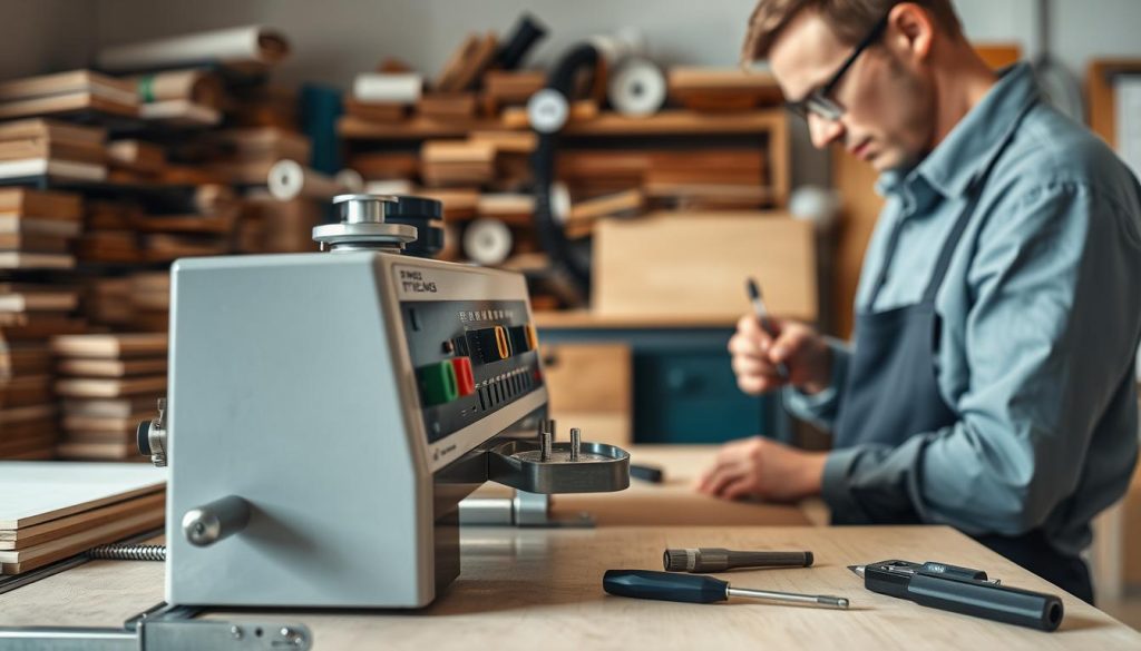 ajustes na máquina para bordas finas