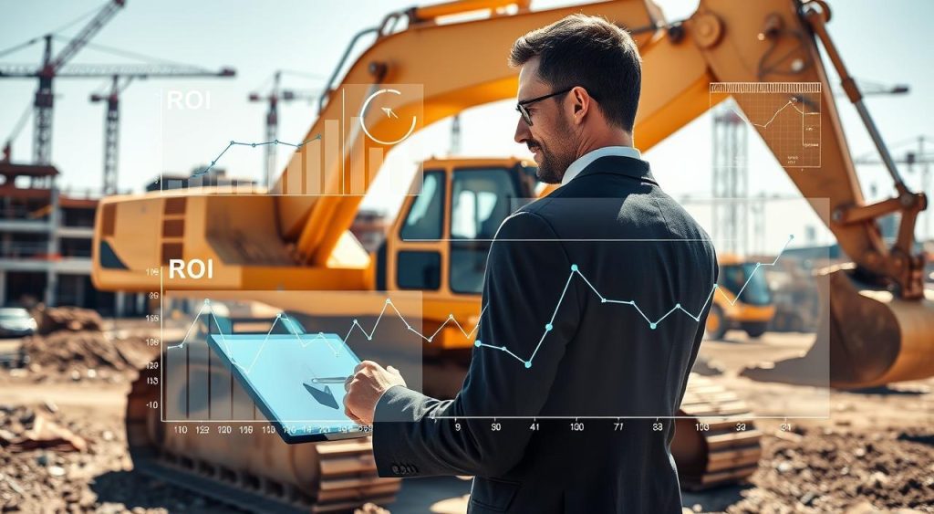 análise de retorno sobre investimento em equipamentos de construção