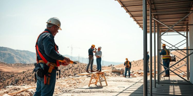 andaime e adaptação ao terreno