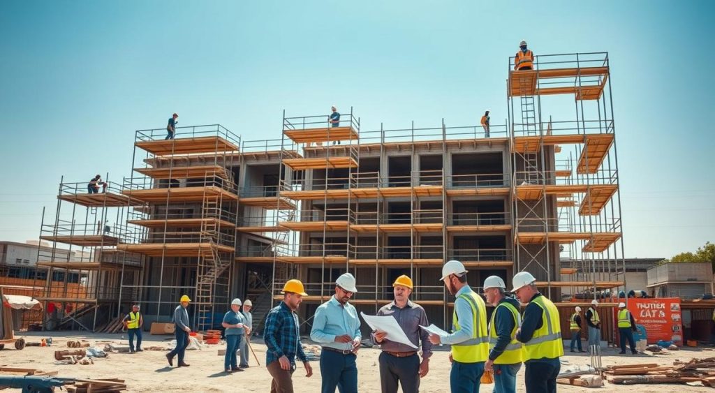 andaime e produtividade em obra