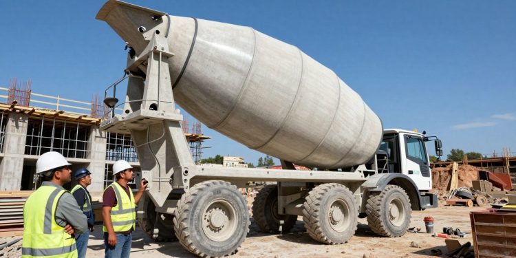 betoneira e máquina superdimensionada