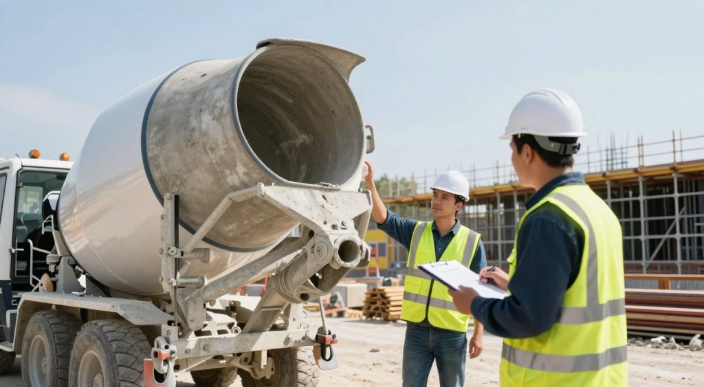 betoneira e troca de equipamento