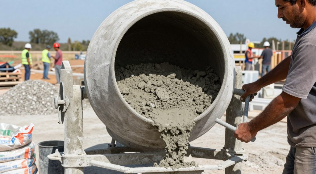 betoneira mistura concreto