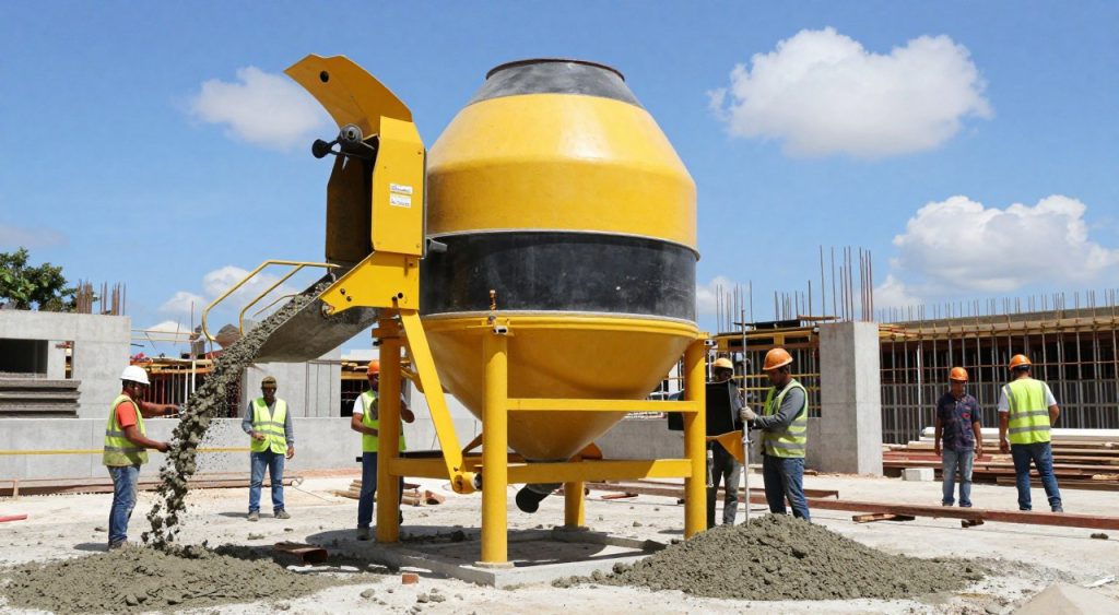 betoneira na construção civil