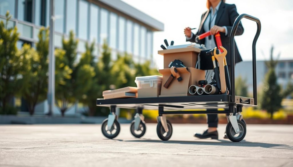 carrinho de transporte e aplicação correta