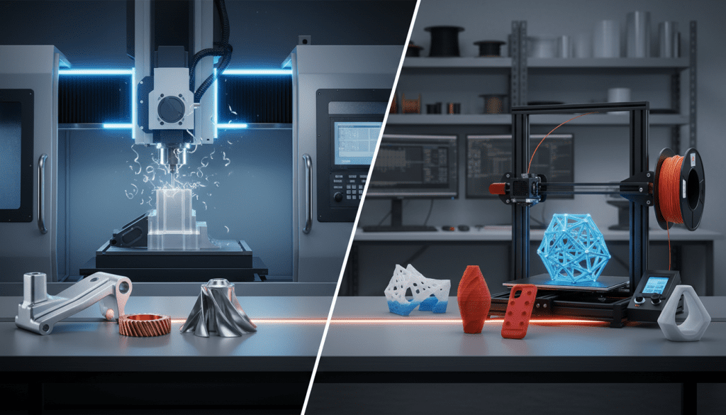 comparação entre usinagem CNC e impressão 3D comparação entre usinagem CNC e impressão 3D