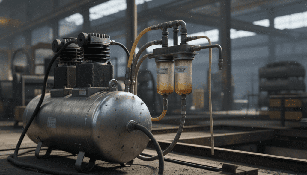 compressor de ar contaminado