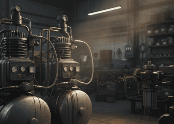 compressor de ar e arraste de óleo