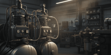 compressor de ar e arraste de óleo