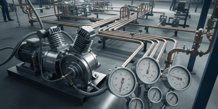 compressor de ar e quedas de pressão