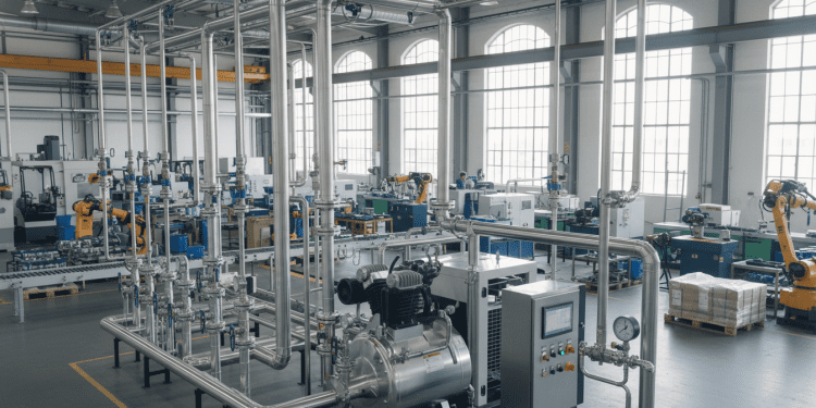 compressor de ar e rede de distribuição