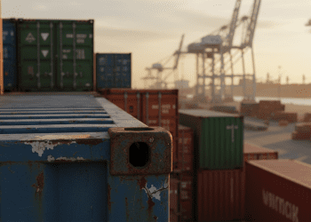 container usado e deformações