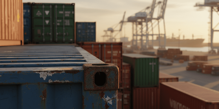 container usado e deformações
