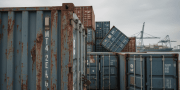 container usado e desgaste estrutural