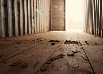container usado e piso