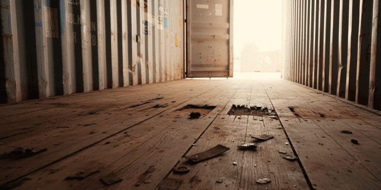 container usado e piso