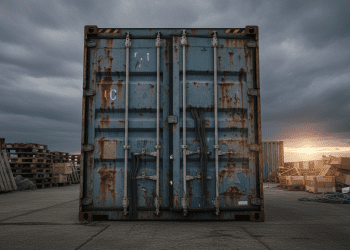 container usado e vedação