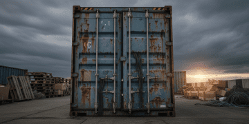 container usado e vedação