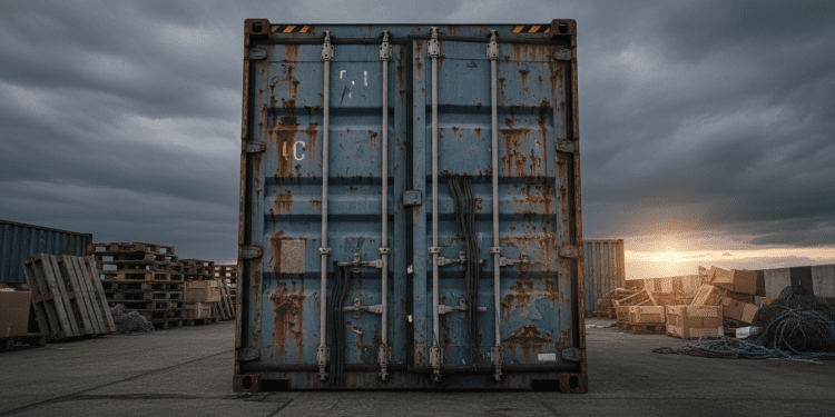 container usado e vedação