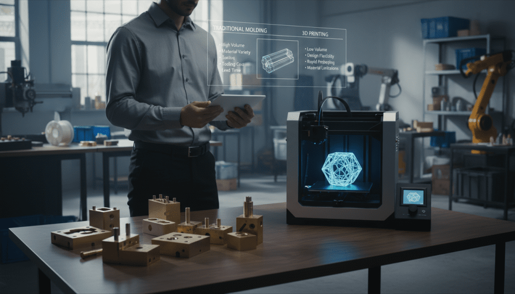 critérios de decisão para moldes e impressão 3D
