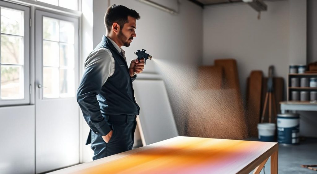 distância ideal de aplicação com pistola de pintura