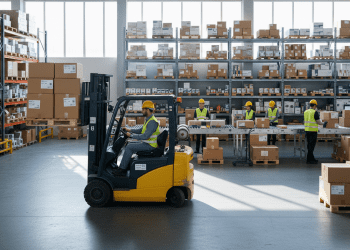 empilhadeira em centros de distribuição