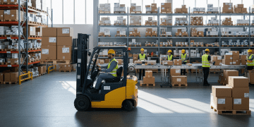 empilhadeira em centros de distribuição