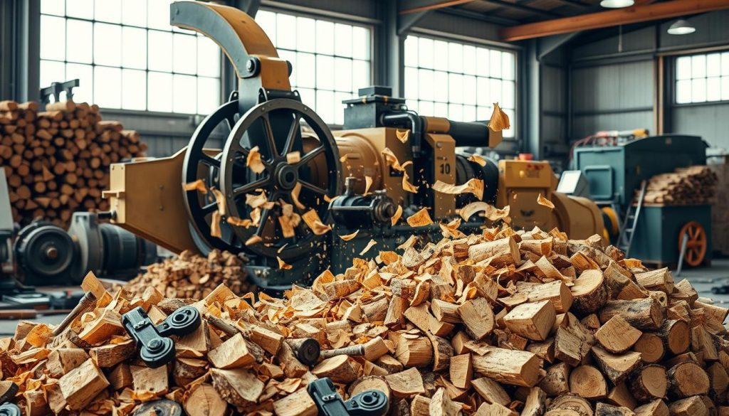 equipamento para trituração de madeira