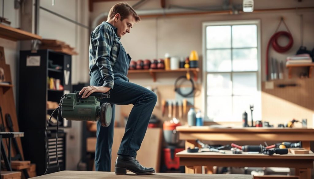 ergonomia na utilização de lixadeiras de cinta