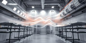estufa de pintura e fluxo de ar