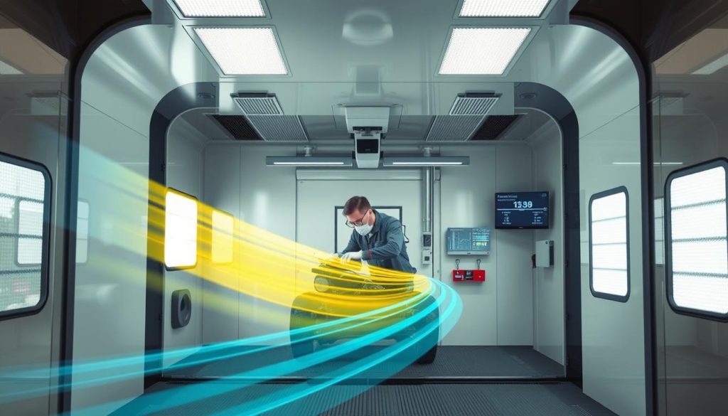 fluxo de ar em cabines de pintura