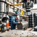 furadeira industrial em estruturas metálicas