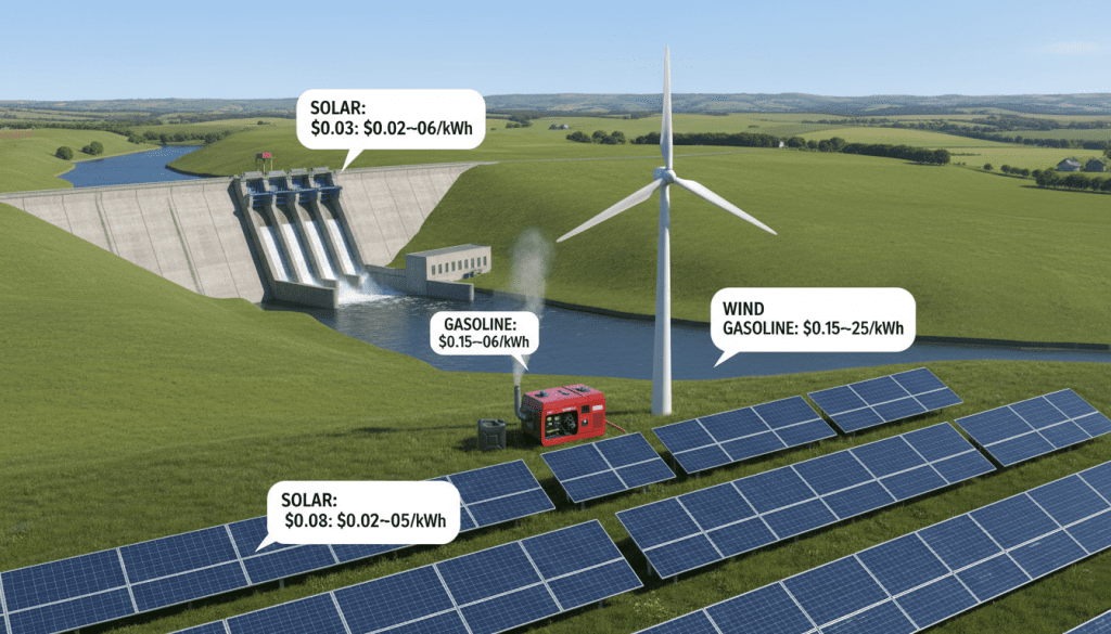 gerador de energia e custo por kWh