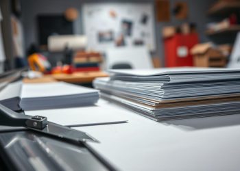 guilhotina gráfica e variação de papel