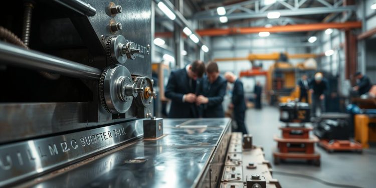 guilhotina industrial e alinhamento estrutural
