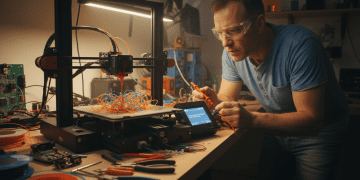 impressora 3D usada e paradas inesperadas