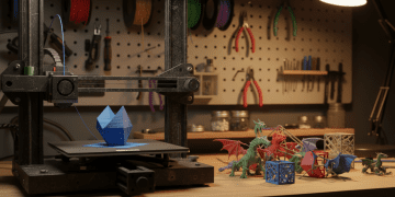 impressora 3D usada e ruídos