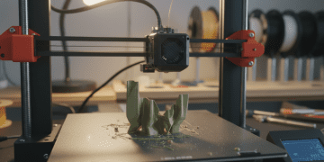 impressora 3D usada e vibração