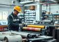 impressora flexográfica e troca de trabalho