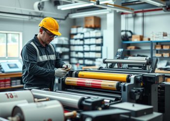 impressora flexográfica e troca de trabalho