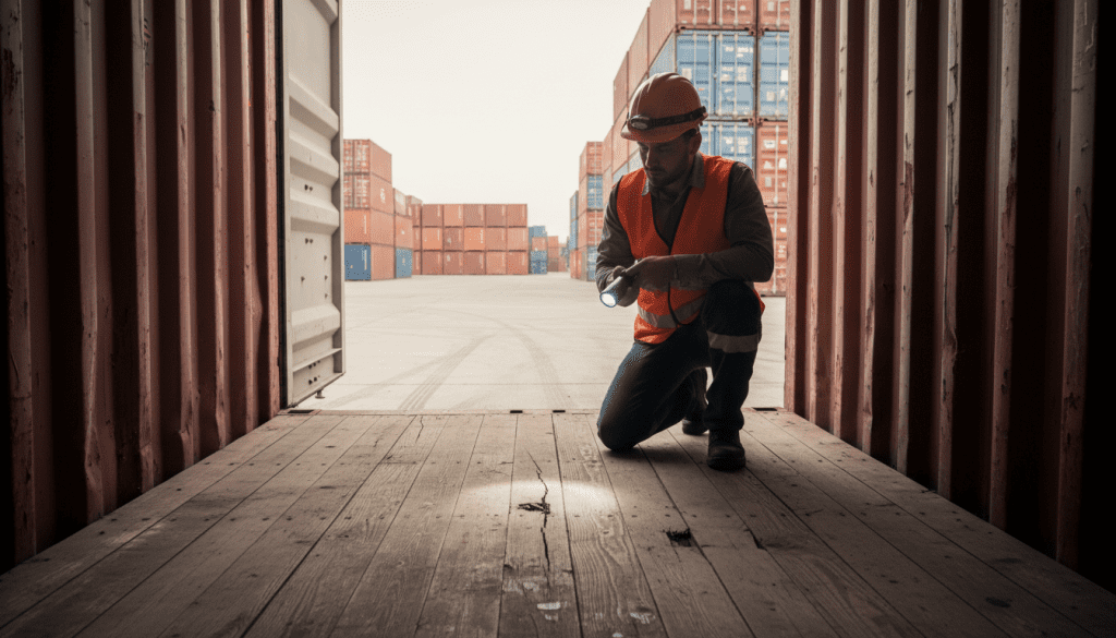 inspeção visual de container usado