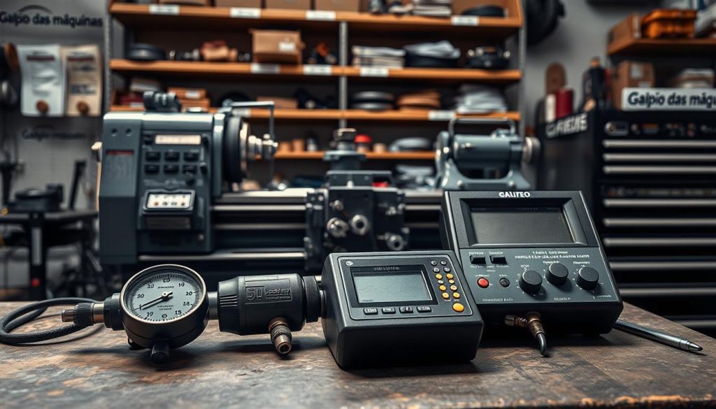 instrumentos para diagnóstico de problemas estruturais em torno mecânico usado