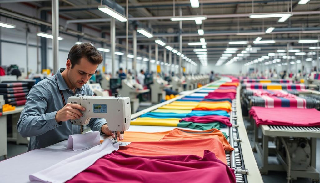 integração em linha de produção têxtil