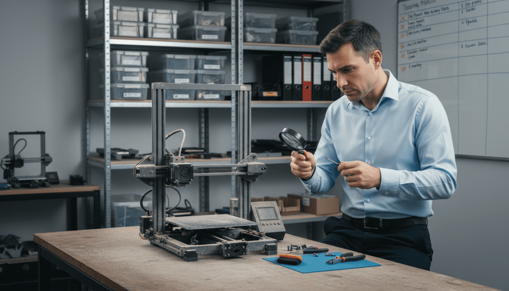 manutenção de impressora 3D usada