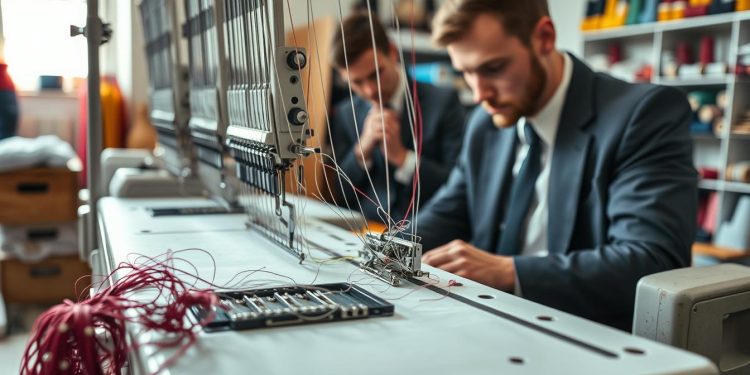 máquina de bordar usada e limitações tecnológicas